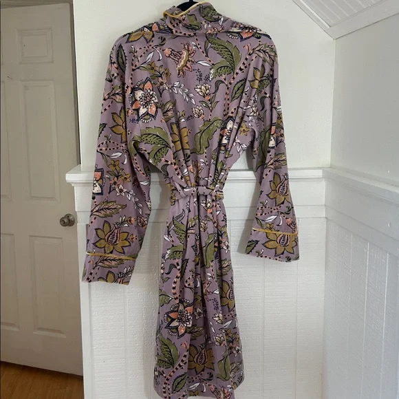 World Market Boho Jungle Floral Velvet Robe, one size - Picture 4 of 4